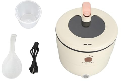Bollitore Elettrico per il Riso, Pentola Elettrica a Doppio Strato da 1,8 Litri, Rivestimento Antiaderente per Vaporiera da Viaggio Portatile per re Zuppa di Stufato di