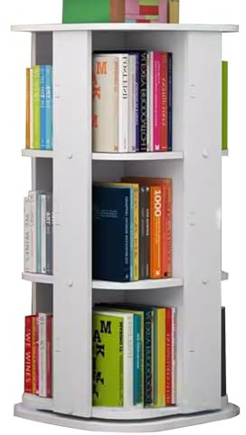 Einfaches, Kreatives, Multifunktionales Bücherregal Wohnzimmer-Eckregal-Organisationsregal Schulbibliothek-Drehregal Für Schüler Aufbewahrungsregal Für Den Boden Zu Hause(Weiß,3 Layers)