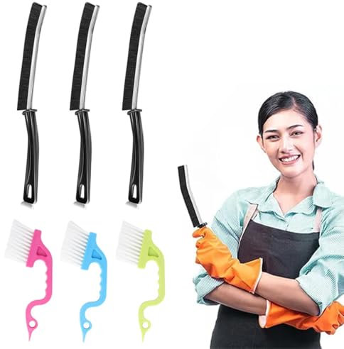 Cepillo Juntas, Cepillo Cerdas Duras, Limpieza Hogar, Cepillo De Juntas, Cepillo Limpia Juntas de Cerdas Duras, para Baño, Cocina, Inodoro, Bañera, Fregadero, Ventanas, 23x12x2cm