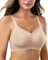 As Fairy Non Wired Bras for Women Lift Push Up Seamless Wireless Bra with Soft Support Lace V Neck Bralette Mesh Bras Everyday Bra (Nude,L)