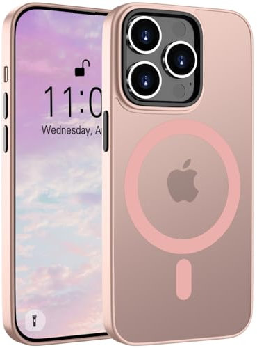Andwing für iPhone 11 Pro Max Hülle Magnetisch [Kompatibel mit MagSafe] Matt Anti-Fingerprint Schutzhülle – Stoßfest Militärstandard (MIL-STD-810G), Ultradünn für iPhone 11 Pro Max-Rosa