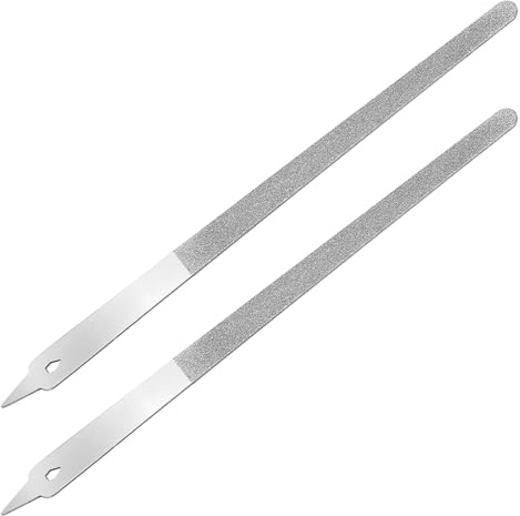 2 lime diamantate per unghie, in acciaio inox, con punta appuntita, per manicure e pedicure (15 cm)