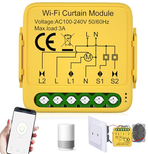 BAIFULAI Modulo interruttore smart per tapparelle, 2,4 GHz, interruttore per tapparelle, controllo app, controllo smart per tapparelle, modulo per tapparelle