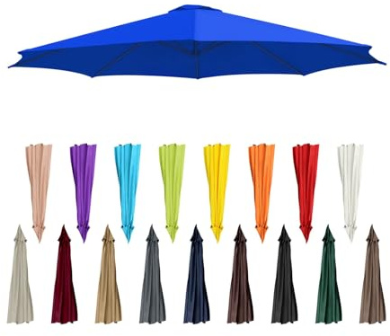 GLikur Replacement Parasol Canopy with Top Vent, Garden Umbrella Replacement Cover 2.0m 2.5m 2.7m 3.0m, Replacement Fabric, Parasol Replacement Canopy 6 Arms/8 Arms for Garden Patio Beach Pool