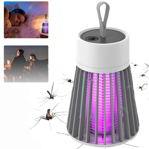 MozzGuard 2025 Mozz Guard Mückenlampe, wasserdicht, für den Außenbereich, tragbar, batteriebetrieben, Grau