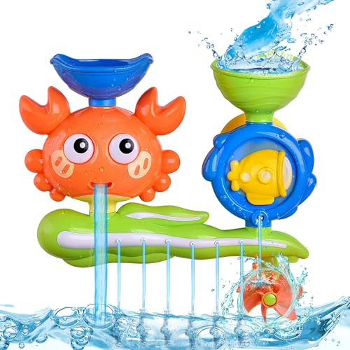 Badewannenspielzeug ab 1-3 Jahr, DIY Badespielzeug mit Kugelbahn & Saugnäpfen, Badespielzeug Spielzeug ab 1 Jahr, Wasserspielzeug Kinder Geschenk für Jungen Mädchen