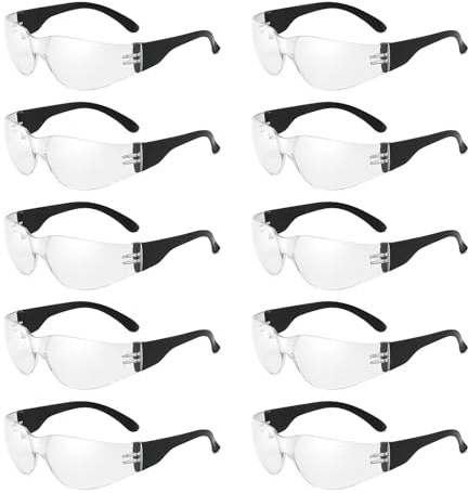 [Psdndeww] Lot de 10 lunettes de protection coupe-vent pour sports de plein air et activités de laboratoire scientifique