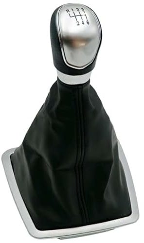 Cakievro Schaltknauf Schaltsack 5 Gang Fit Für Ford Focus 2 MK2 FL C-MAX 2006-2011,Fit Für Ford MK3 MK4 MK7 Galaxy (Silbrig 6s)