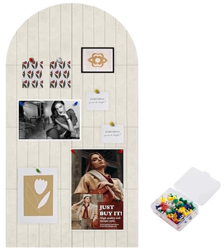 Pinnwand Filz Große 60x120cm, Pinnwand Kinderzimmer Dekorative Pinnwand aus Filz 0.9cm Dick, Faltbar cork Board mit Selbstklebendem Klebeband, Büro Zuhause Wanddekoration(Hellkamel)