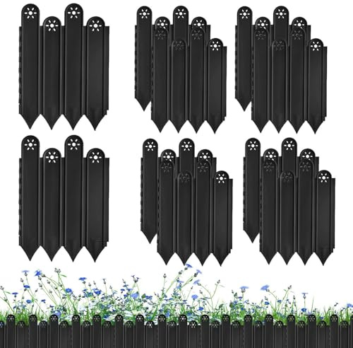 Djowyh Lot de 10 bordures de jardin | Bordures sans creuser | Clôture décorative et de protection pour jardin, chemin, parterres de fleurs, pavés, pelouse, terrasse