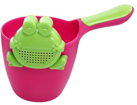 TOGEVAL Taza De Champú Para Enjuagador De Agua Para Baño Cucharón De Baño Para Shower Color Verde y Rosado Para Lavar El Cabello De Bebés Casa Hospital