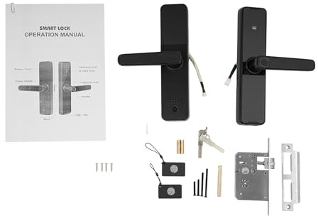 Fingerabdruck Türschloss Smart, WiFi Intelligentes Elektronisches Türschloss mit App-Fernbedienung, Fingerabdruck/Code/Schlüssel/Karte Entriegelung, Haustür Schloss mit Griff für 30-50mm Dicke