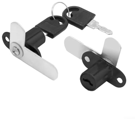 Doppeltür-Schrankschloss, 16 mm, 19 mm, Zinklegierung, Sicherheitsschloss mit Schlüsseln für Aktenschränke, Metall-Briefkästen, Möbelschubladen, Büroschrank-Verriegelungsmechanismus, 19 mm, Schwarz