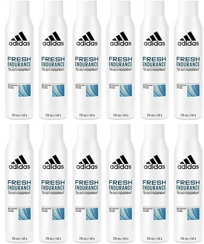 12x adidas Women Fresh Endurance Deodorant Spray 72H Anti-Transpirant, dauerhafter Schutz vor Gerüchen und Schweiß mit 48 Stunden Schutz gegen starkes Schwitzen und Körpergeruch,250ml (12er Pack)