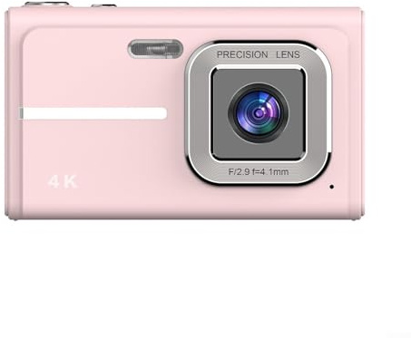 Cámara digital de 48 MP con pantalla HD de 2 4 pulgadas, grabación de video 1080P y zoom de 5x para viajes, vlogs y fotografía diaria (rosa)