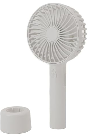 Karlak Ventilador de Mano Silencioso Portátil Recargable de 3 Velocidades para Viajes y Actividades Al Aire Libre (Blanco)