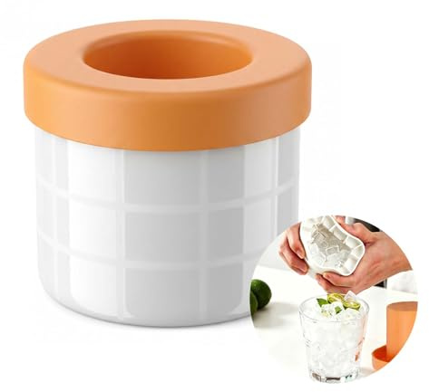 Mini Eiswürfelform Silikon mit Deckel Eiswürfel Silikonform Klein Gelb | Wiederverwendbare Eiswürfelform Silikon Zylinder für 40 Mini Eiswürfel für Cocktails Whiskey Getränke Party