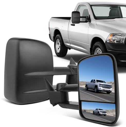 ECCPP Towing Mirrors for 1988-1998 for Chevy for GMC C/K 1500 2500 3500 Power Pair Side Tow Mirrors Left and Right Side Black