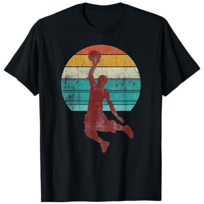 Retro Basketball Basketballspieler Jungs Jungen Teenager T-Shirt