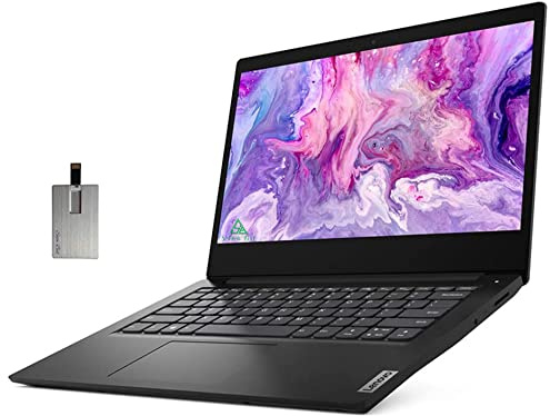 Lenovo IdeaPad 3 14 HD LED sans écran tactile PC portable PC portable PC Intel Pentium Gold 6405U Dual Core RAM DDR4 4 Go SSD 128 Go HDMI, Webcam, WiFi, Bluetooth 5, Windows 10 S, Noir