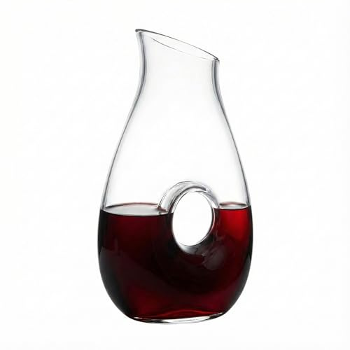 YOXSUNY Hollow Circle Wine Decanter - Decant with Elegance, 1500 ml lead-Free Crystal Clear Glass Red Wine Decanter Juice Container Wine Decanters and Carafes Good Looking Decanters for Wine Lovers