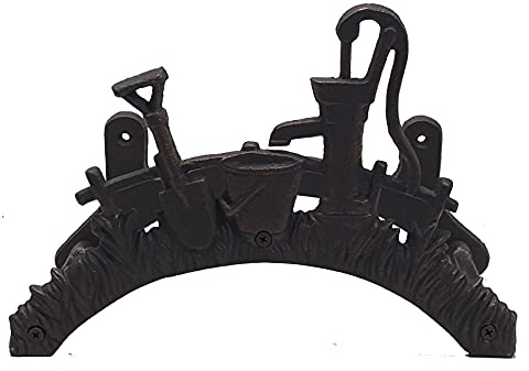 Gartenschlauchhalter Gusseisen antik Halter für Gartenschlauch Gartendeko Schlauchhalter robust massig Motiv Wasserpumpe
