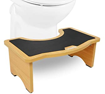 KMINA Toilettenhocker Holz 18,5 cm, rutschfest, für Erwachsene, bis 150 kg