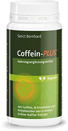 Cafeina Plus Cápsulas con vitaminas y polifenoles de extractos de té verde y café verde para una mayor concentración, mantenerse alerta y despierto