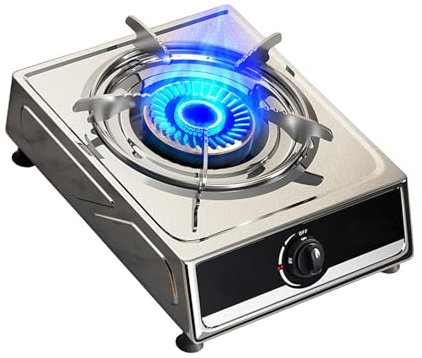 Fornello A Gas, Piano Cottura A Gas Portatile A 1 Fuoco, Fornello GPL/NG, Piano Tavolo Indipendente In Acciaio Inossidabile For Catering Domestico, Campeggio, Giardino, 4,2KW/14330,4BTU ( Color : NG )