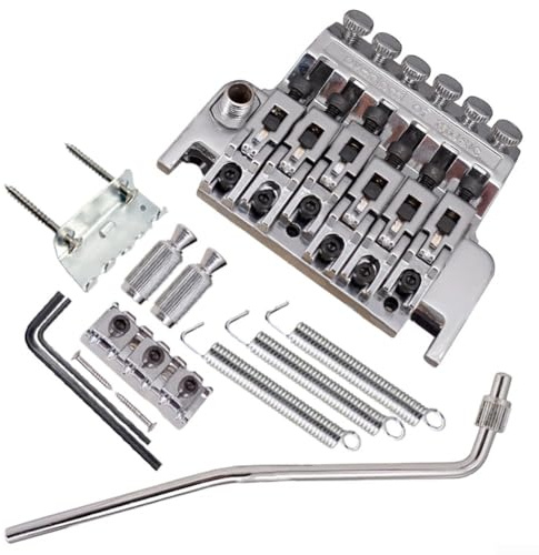 Floyd Rose - Ponte tremolo per chitarra, in lega di zinco, con sistema di doppia chiusura, kit per chitarre elettriche (argento)