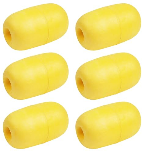 JOGFFDE 6 Pieces Rope Floats Marine Buoy Float, Deep Water Float Oval Round Water Float, Fishing Marker Buoys Anchor Float for Boats Swimming Kayak Crabbing Trail Dock Pool