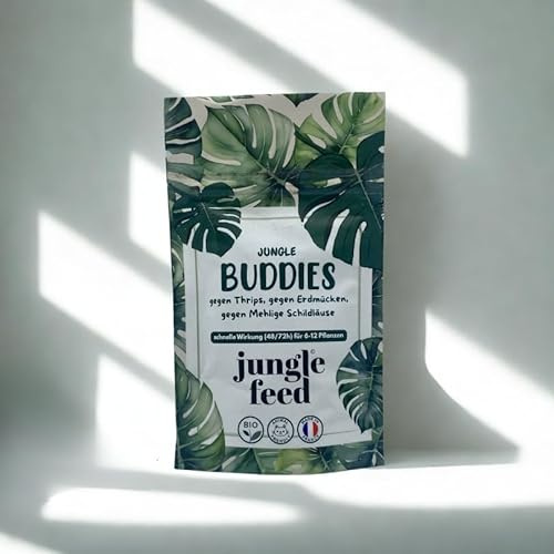 Jungle Feed Buddies Biologische Schädlingsbekämpfung, gegen Thripse, Trauermücken und Wollläuse, für 6-12 Pflanzen, 48-72h Wirkung