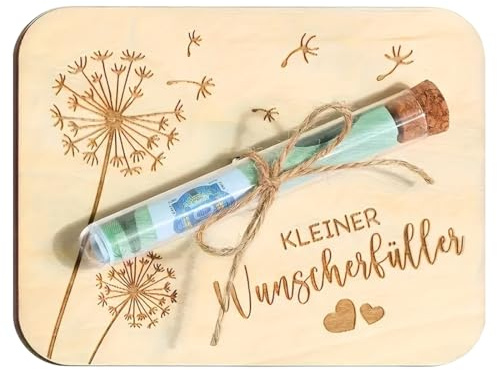 COYUN Konfirmation Geschenk, Wunscherfüller Geldgeschenke Verpackung aus Holz,Zur Konfirmation Geldgeschenke Gutschein Verpackung mit Reagenzgläser Lustige Geldverpackung für Mädchen Jungen