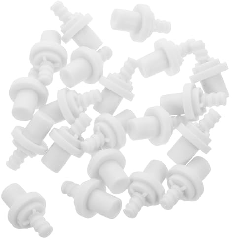 Alipis Embouts de Manche pour Brosse de Toilette 20 Pcs, Connecteur en Spirale Autobloquant en Pp Blanc 15-16 Mm, Accessoire de Remplacement pour Brosse Wc, Porte-brosse Salle de Bain,