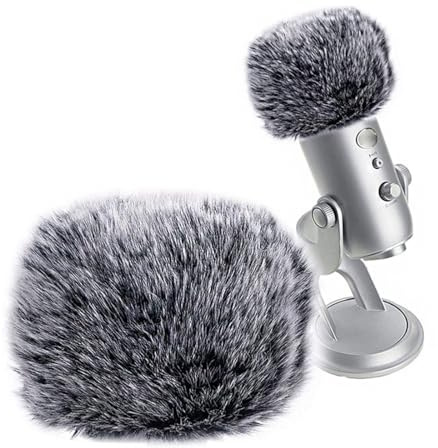 LKJAUOZ Mikrofon Pelzige Windschutz- für Blue Yeti + Mikrofon-Pop-Filter Doppellagiger Mesh-Pop-Filter kompatibel mit Mic Blue Yeti und Yeti Pro Condenser