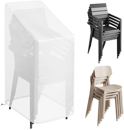WOLTU Funda Protectora de Muebles Jardín, Cubierta de Conjunto de Muebles PE, Funda para Sofá Exterior Impermeable, Anti-UV, a Prueba de Polvo y Viento, 68x96x110/150 cm
