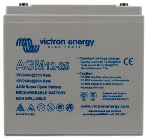 Victron Energy AGM 12-Voltios 25Ah Batería Super Ciclo (M5)