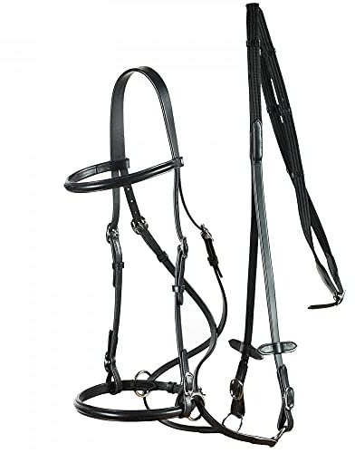 HORZE Gebisslose Trense, Schwarz, C