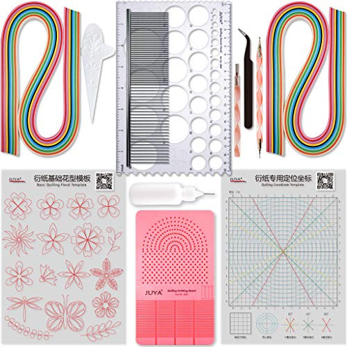 JUYA Quilling Papier und Werkzeuge Klassisches Set QK10 (Rosa, Kleber haben)