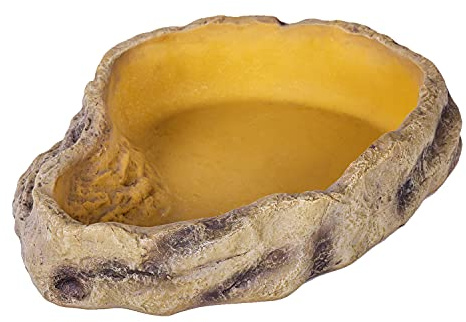 REPTIZOO Reptile Water Bowl Terrarium Water Dish Food Feeding Bowl for Reptile Amphibian Pets Large(11x 8x 2.4)