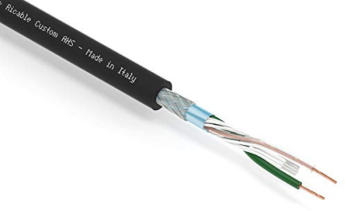 Ricable Custom AHS/20 Bobine 20m - Hi-FI Câble Bipolaire de Signal Audio blindé OFC à souder