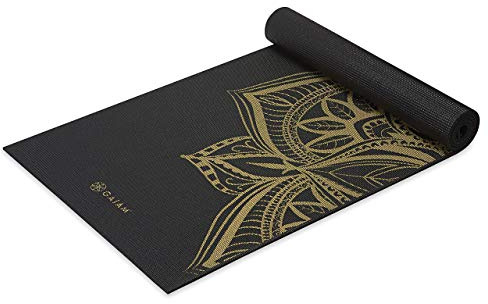 Gaiam Yogamatte - Premium 6 mm bedruckt extra dick rutschfest für alle Arten von Yoga, Pilates und Boden-Workouts (L x B x T): 172 cm x 61 cm x 6 mm