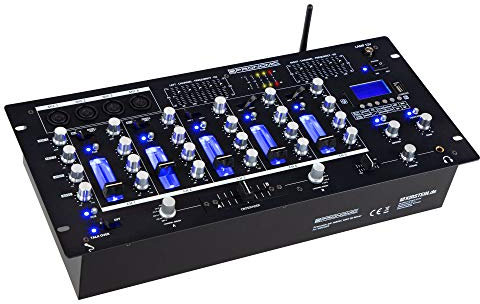 Pronomic DX-165REC MKII DJ-Mixer - 5-Kanal-Mischer mit USB/SD/Bluetooth-Player - Cue-Funktion - Recording-Funktion - 4 Mikrofoneingänge - grafischer Equalizer