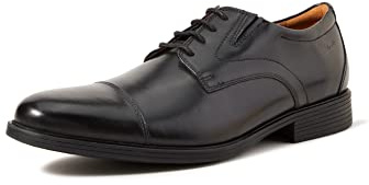 Clarks Whiddon Cap Oxford, Svart läder, 43 EU Weit