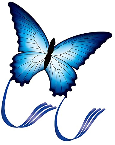 Touch the sky Blauer Schmetterlingsdrachen für Kinder und Erwachsene, Exquisite Stoffe und Einzigartiges Strukturdesign, Ausgezeichnete Outdoor-Spiele und Aktivitätsspielzeug, Geeignet für Anfänger.