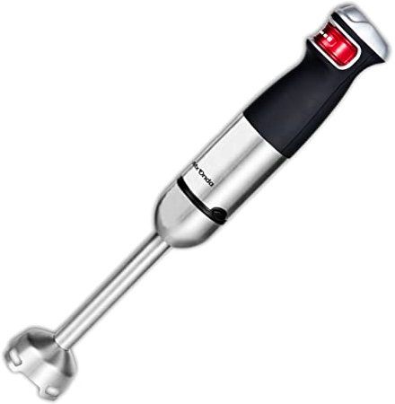 Mx Onda Batidora Mano 1200W - Diseño Ergonómico con Superficie Antideslizante y Pie Desmontable - 4 Cuchillas de Acero Inoxidable - Control Electrónico - Batidora de Mano
