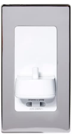 In-Wall Electrical Toothbrush Charger with Shaver Socket - PV12PS POLISHED STEEL | PV12PS