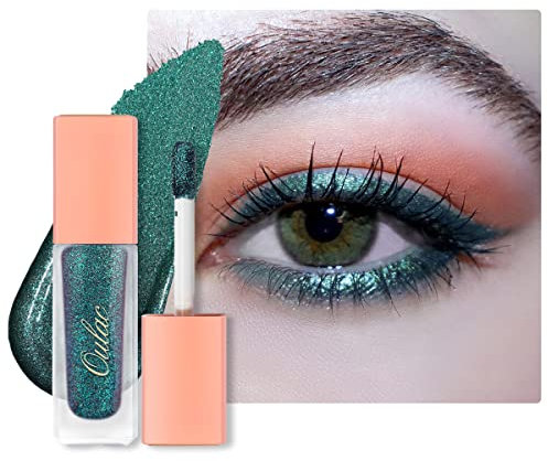 Oulac Glitzer Lidschatten Flüssig Grün Lidschatten| Liquid Eyeliner mit feinem Funkeln| Glitzer Finish Glattes Schimmer Augen Make-up| Vegan& Cruelty-Free, 6.8g (11)