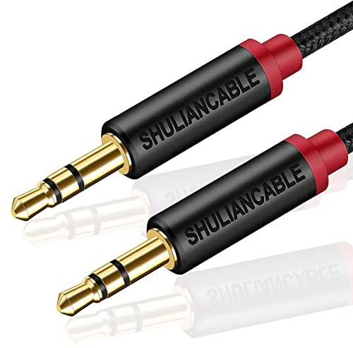 SHULIANCABLE Cable Jack 3.5 Macho Macho, Cable de Audio 3.5mm de Nylon Trenzado, Cable Aux Auxiliar para Auriculares, iPods, Phones, iPads, Audio de Coche, Smartphones, MP3 y Más (3M)