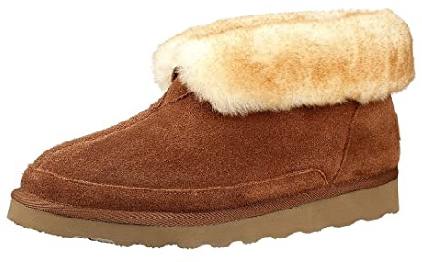 PAMIR Chaussons Bottes Homme Coupe Large en Peau Mouton, Allspice, EU 42.5